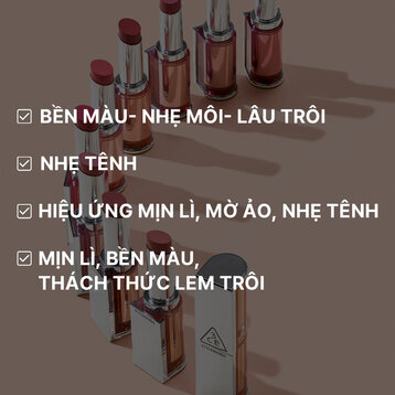 Son Thỏi 3CE Mịn Lì Apricot Filter - Màu Nude San Hô 4g