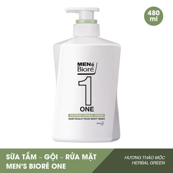 Sữa Tắm - Gội - Rửa Mặt Men's Bioré Hương Thảo Mộc 480ml