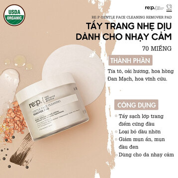 Tẩy Trang Re:p Làm Sạch Nhẹ Dịu Cho Da Nhạy Cảm 70 Miếng