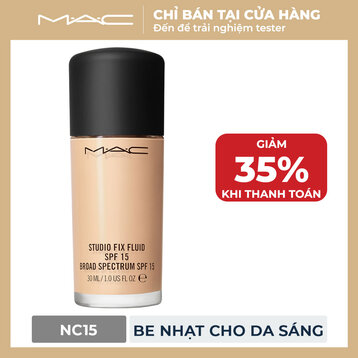 Kem Nền MAC Lâu Trôi #NC15 Màu Be Nhạt Cho Da Sáng 30ml