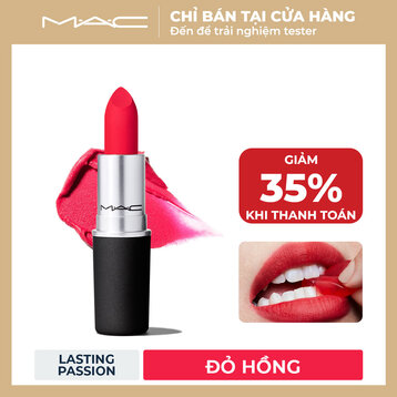 Son Thỏi MAC Mịn Lì Nhẹ Môi 315 Lasting Passion - Đỏ Hồng 3g