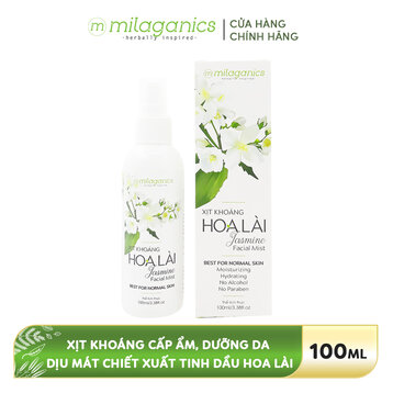Xịt Khoáng Milaganics Hoa Lài Cấp Ẩm, Làm Dịu Da 100ml