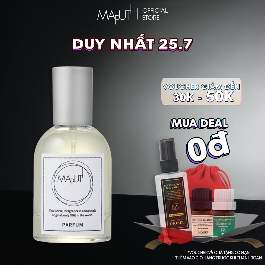 Nước Hoa Maputi Parfum Unisex Nhẹ Nhàng, Thanh Mát Cuốn Hút 48ml